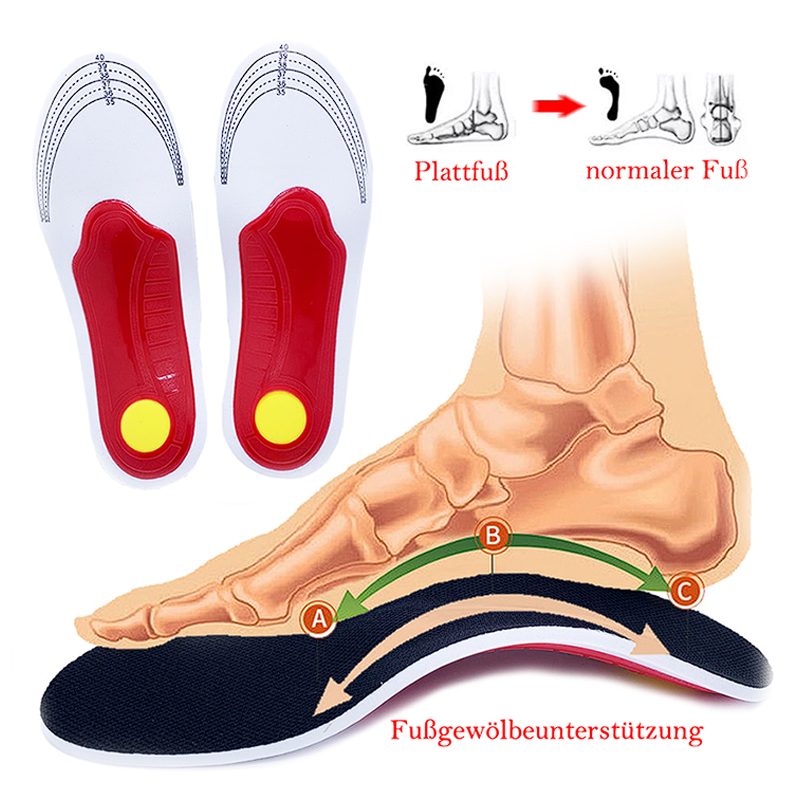 Zuschneidbare Schuheinlagen zur Fußgewölbeunterstützung - Gegen Plattfüße
