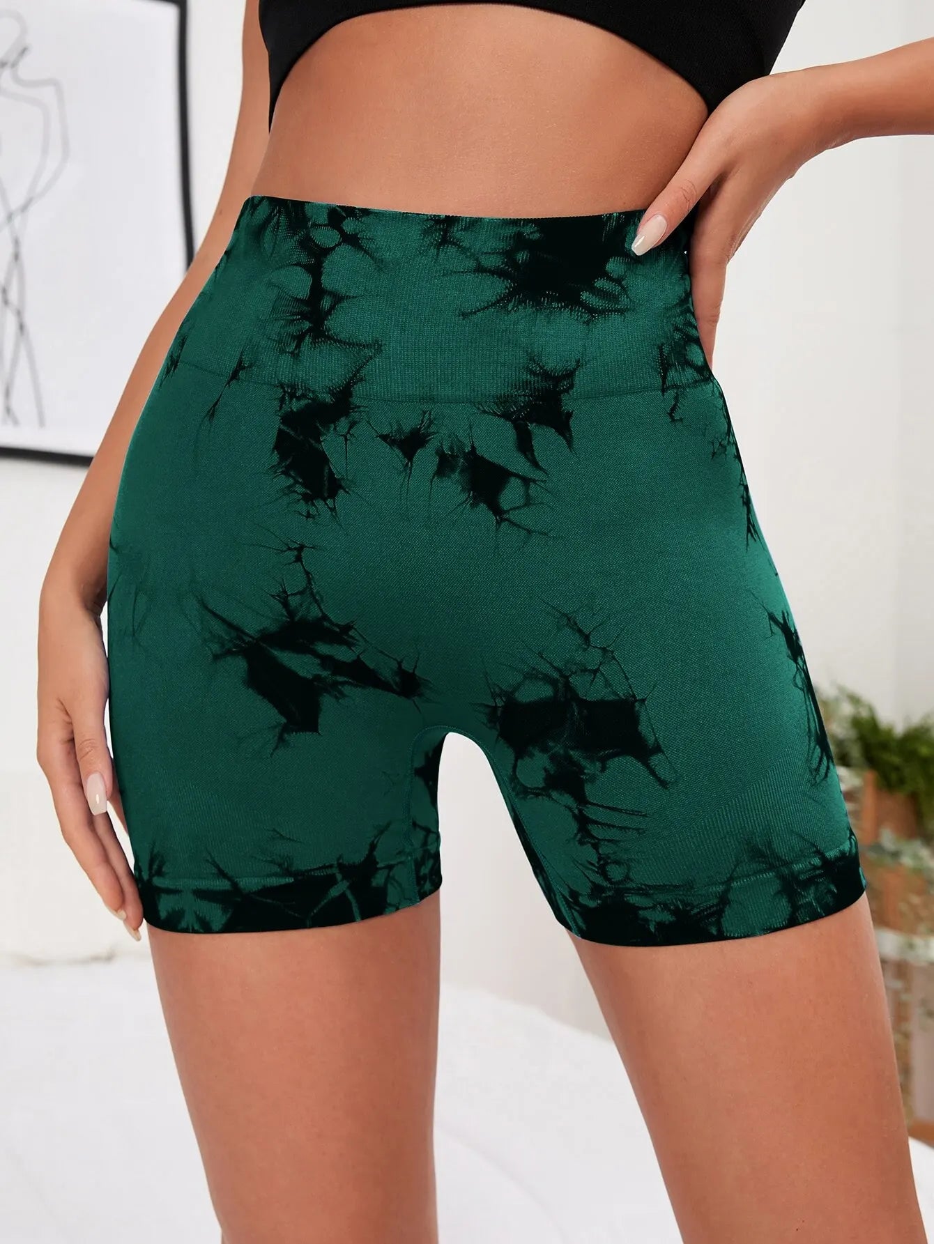 Farbenfrohe Tie-Dye Leggings Shorts