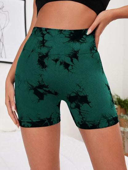 Farbenfrohe Tie-Dye Leggings Shorts