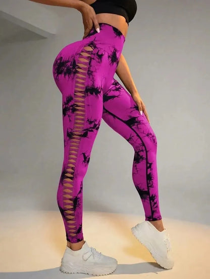 LunaShape - Stylische Tie-Dye High Waist Fitness-Leggings für Frauen